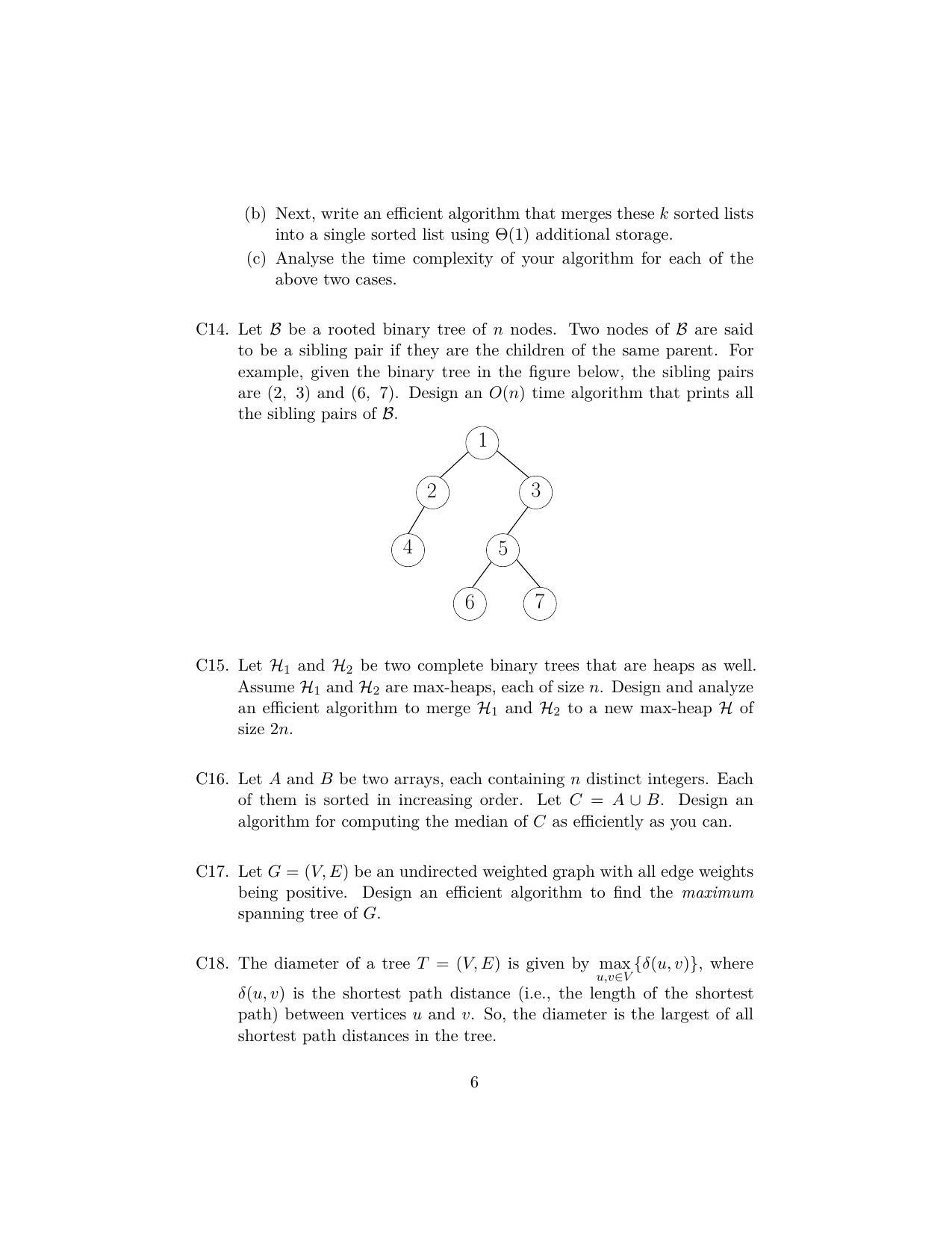 ISI Admission Test JRF in Computer Science CSB 2023 Sample Paper - Page 6