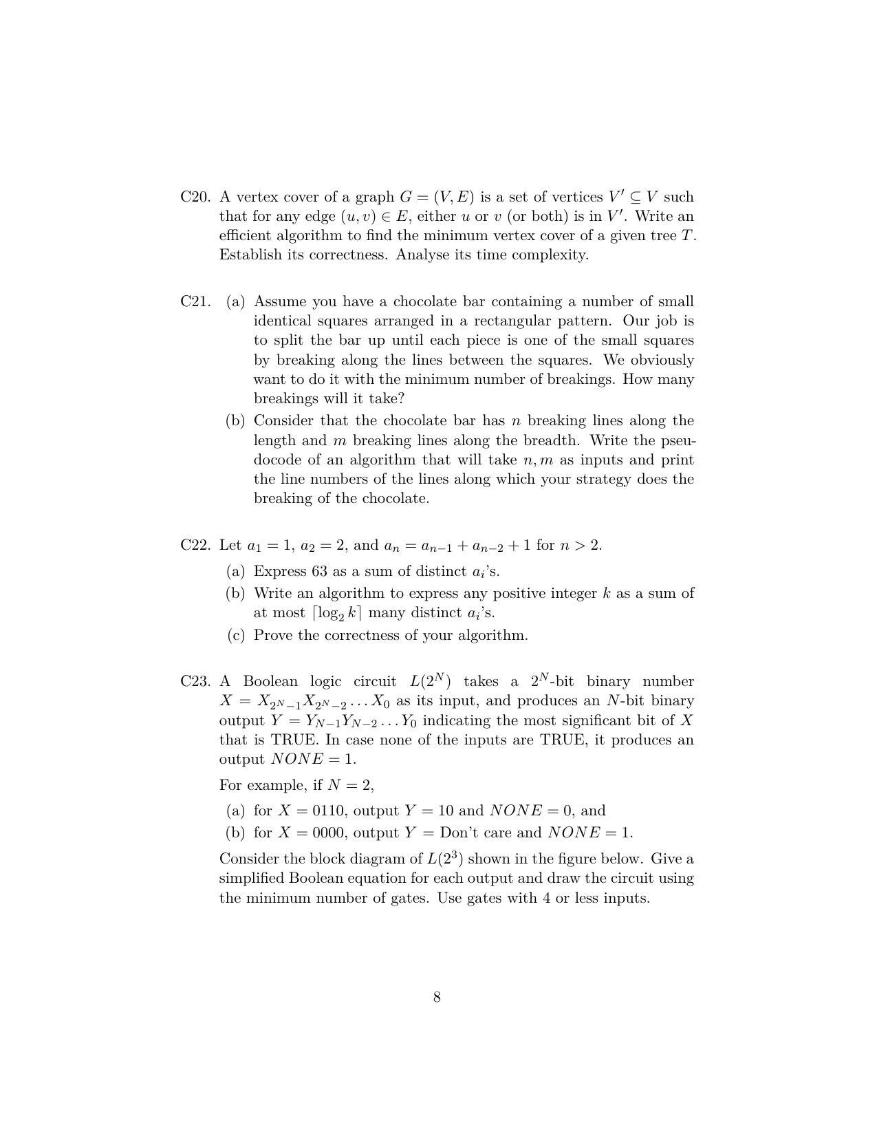 ISI Admission Test JRF in Computer Science CSB 2023 Sample Paper - Page 8