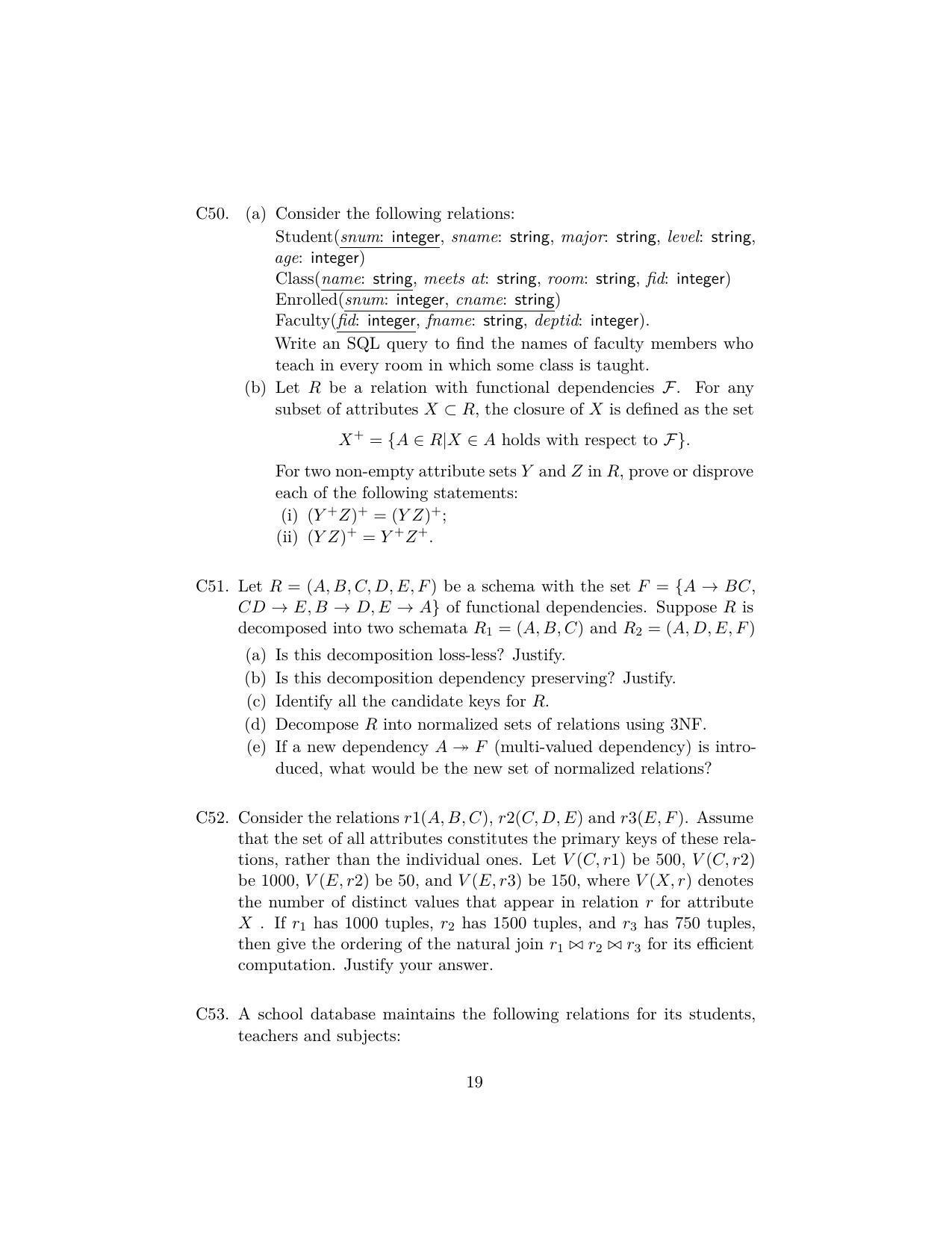 ISI Admission Test JRF in Computer Science CSB 2023 Sample Paper - Page 19