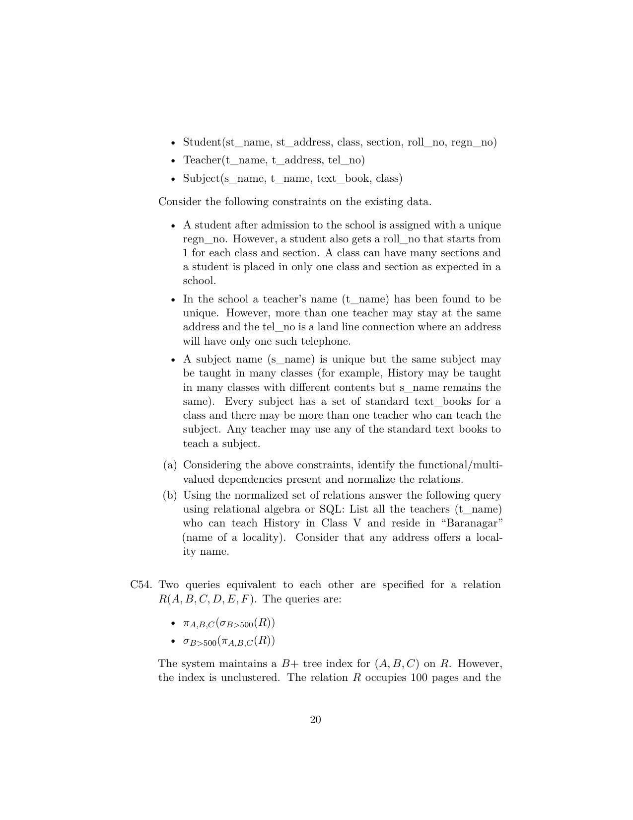 ISI Admission Test JRF in Computer Science CSB 2023 Sample Paper - Page 20