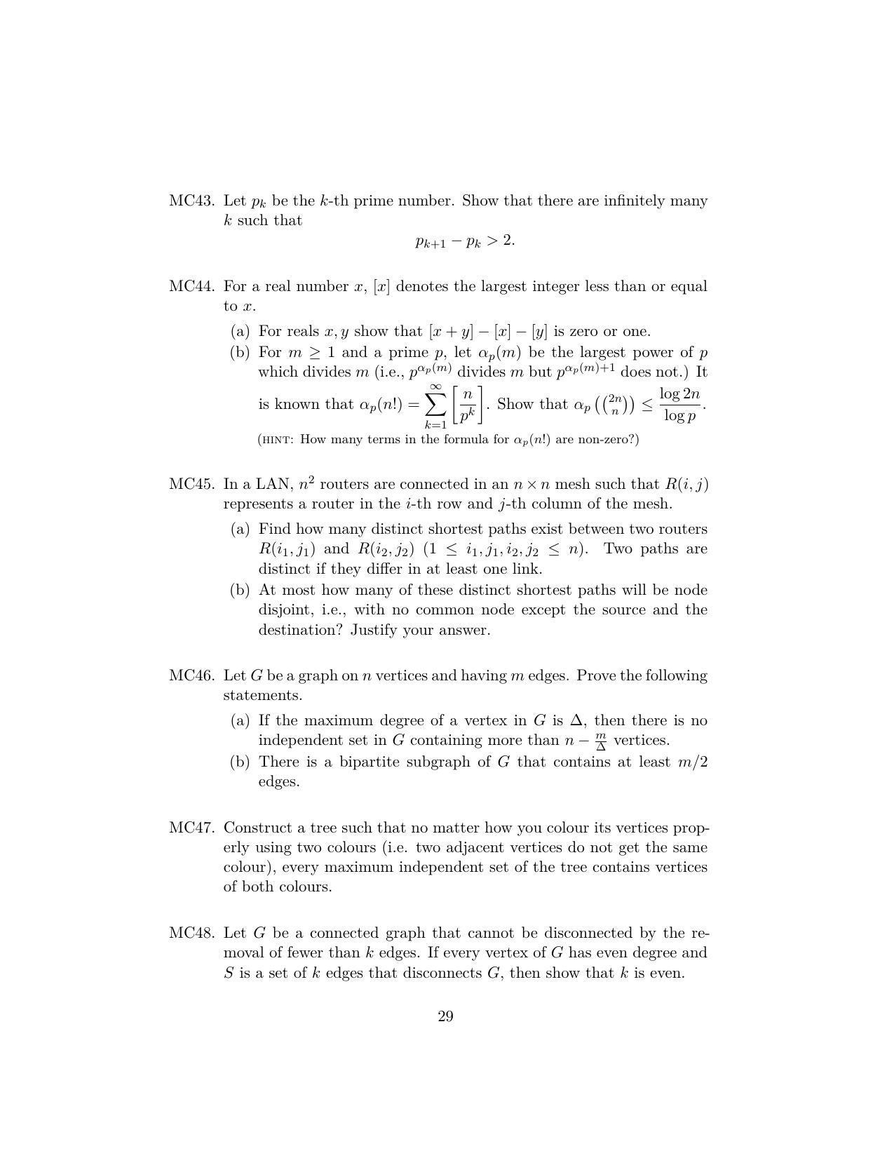 ISI Admission Test JRF in Computer Science CSB 2023 Sample Paper - Page 29