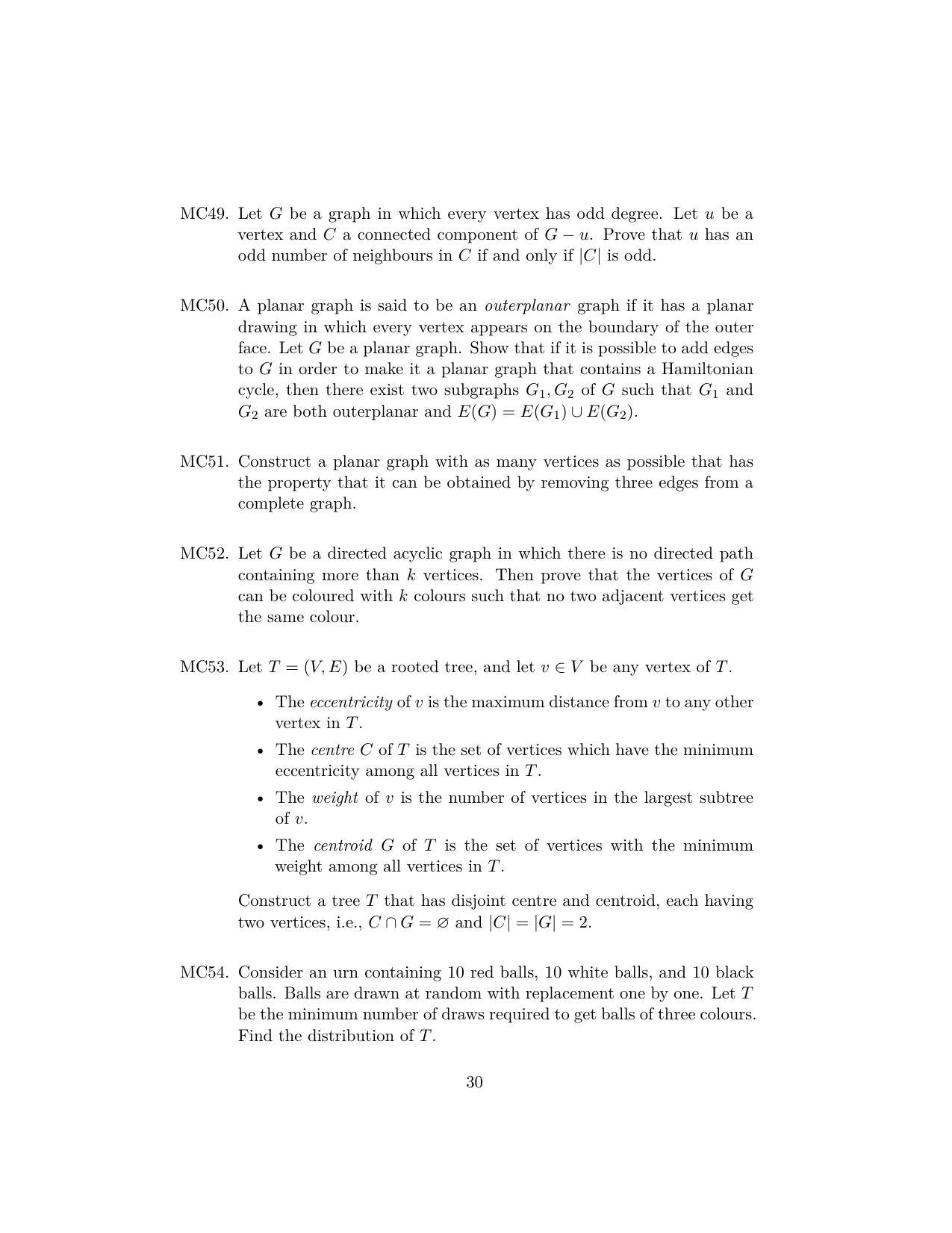 ISI Admission Test JRF in Computer Science CSB 2023 Sample Paper - Page 30