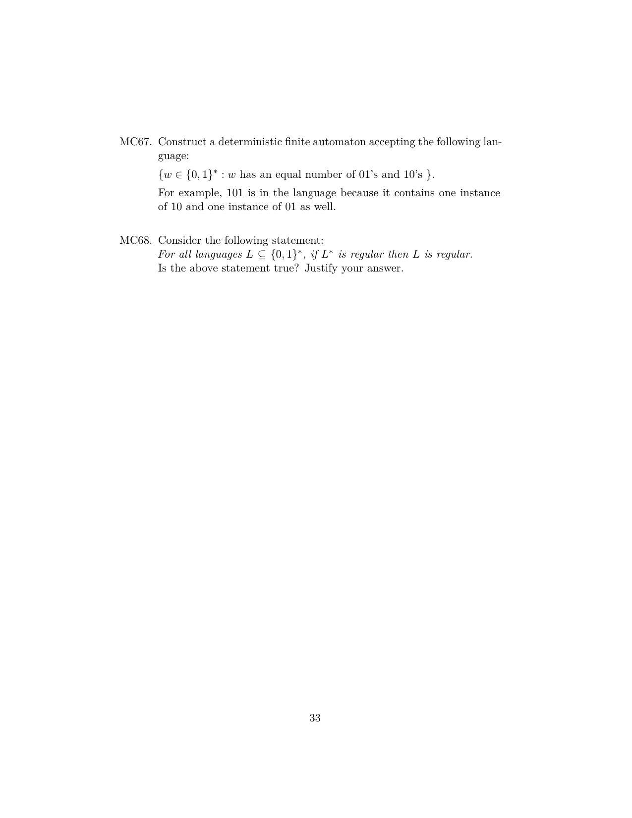 ISI Admission Test JRF in Computer Science CSB 2023 Sample Paper - Page 33