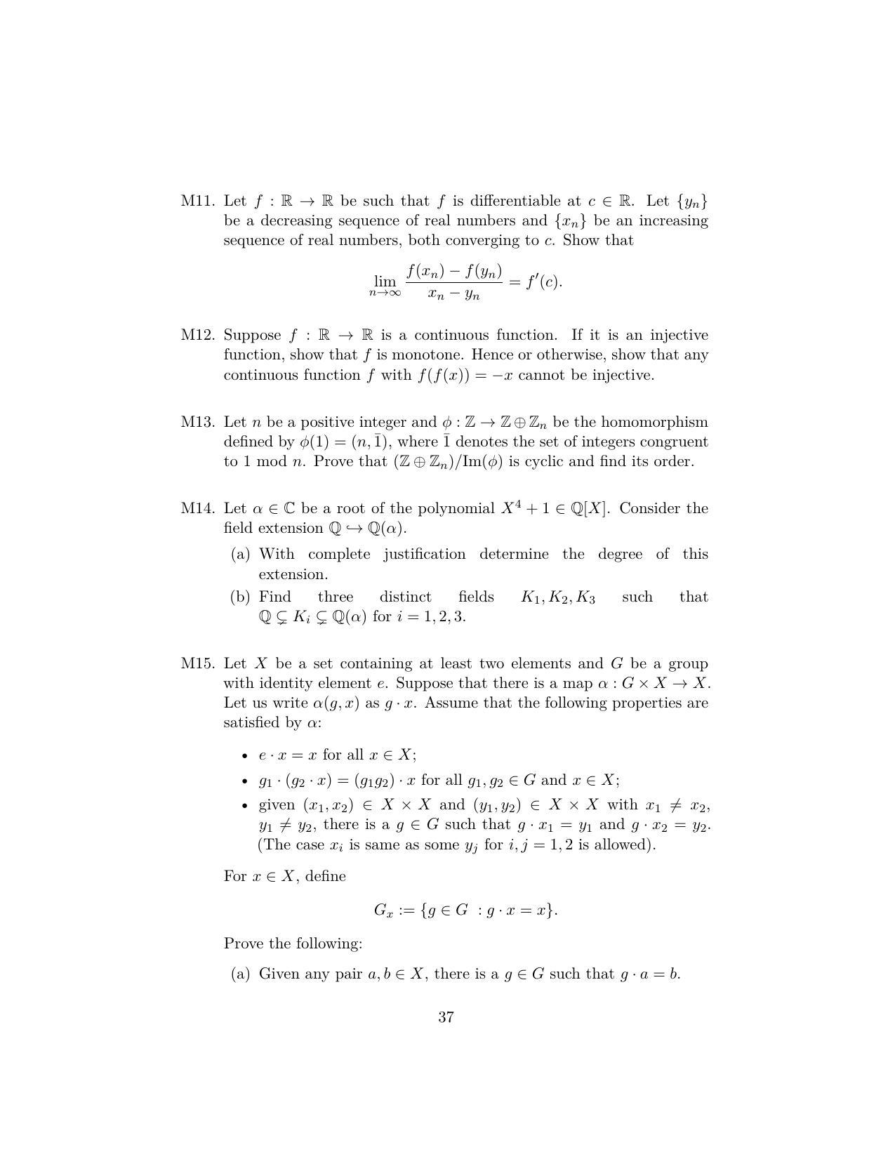 ISI Admission Test JRF in Computer Science CSB 2023 Sample Paper - Page 37