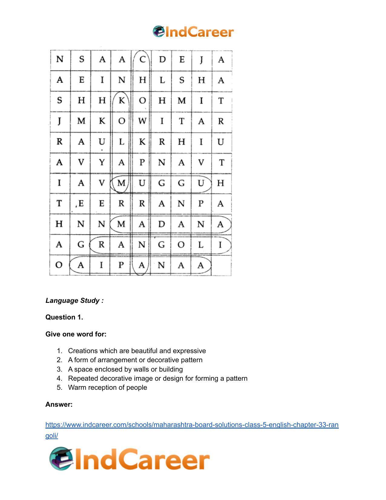 Maharashtra Board Solutions Class 5-English: Chapter 33- Rangoli - Page 6