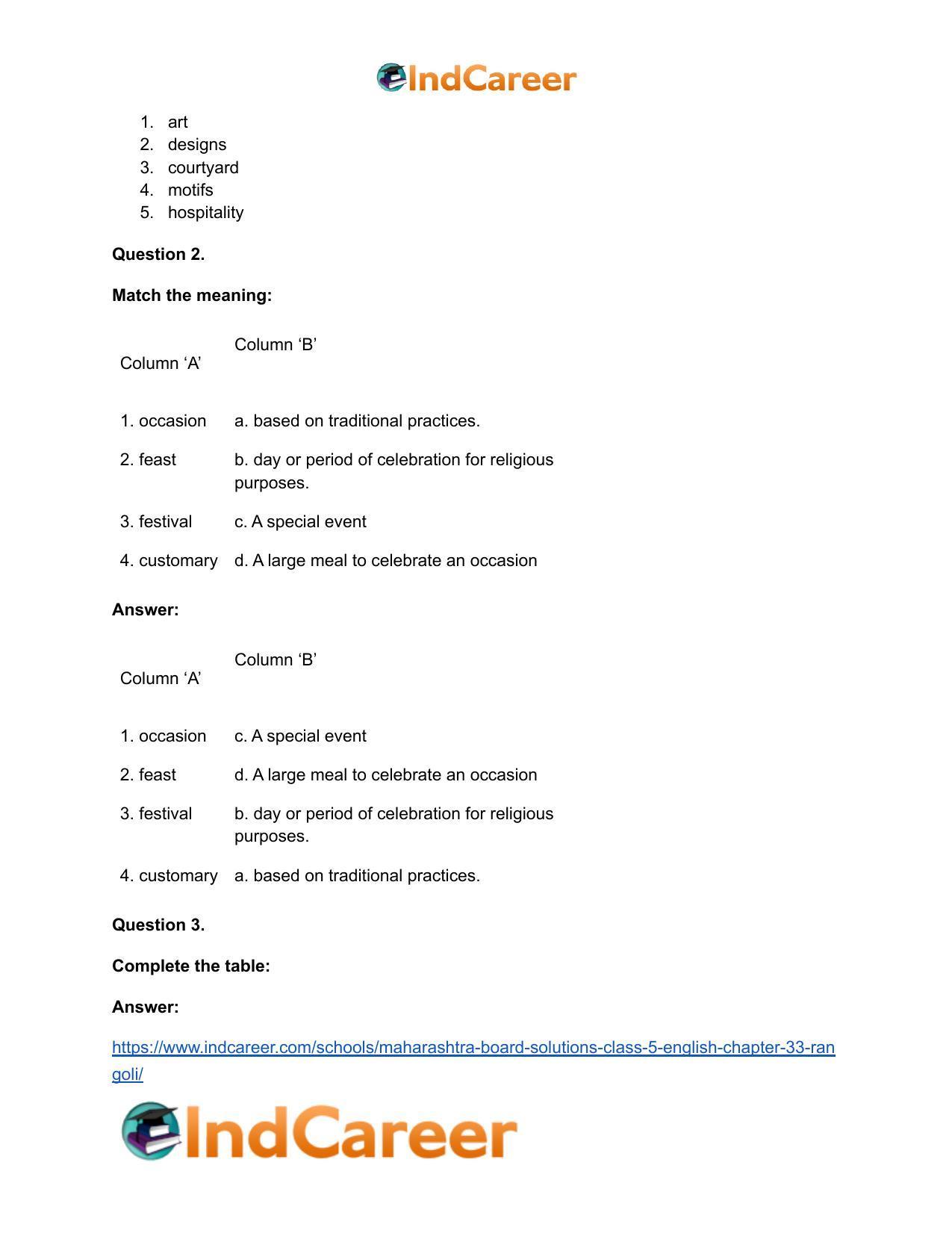 Maharashtra Board Solutions Class 5-English: Chapter 33- Rangoli - Page 7