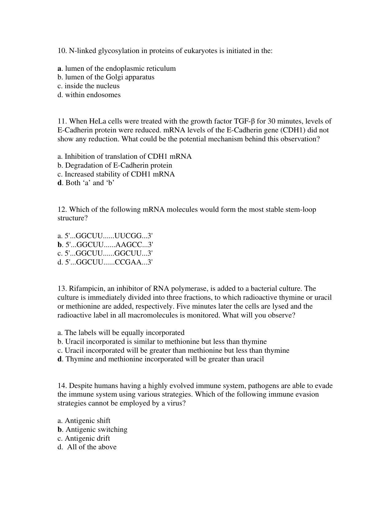 TIFR GS 2018 Biology Question Paper - Page 15