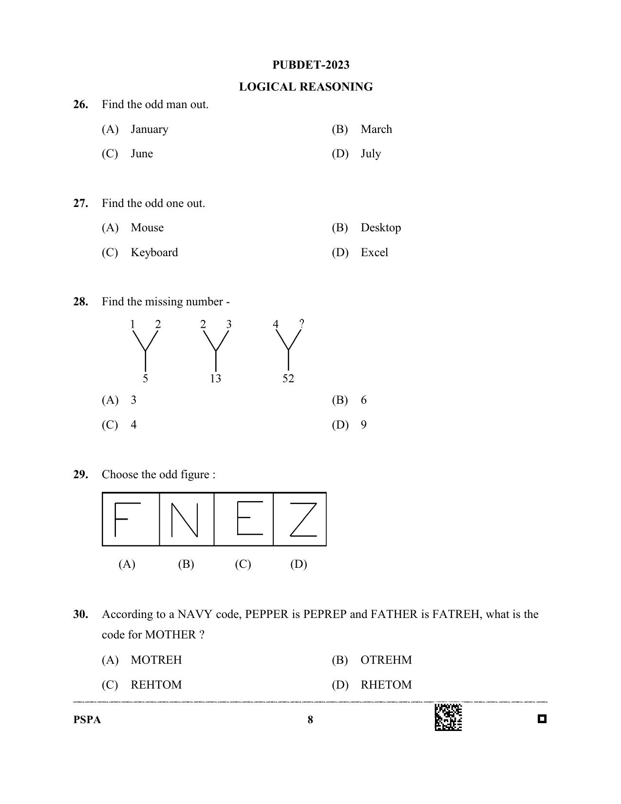WB PUBDET 2023 Paper X (Philosophy Sociology Performing Arts) Question Paper - Page 8