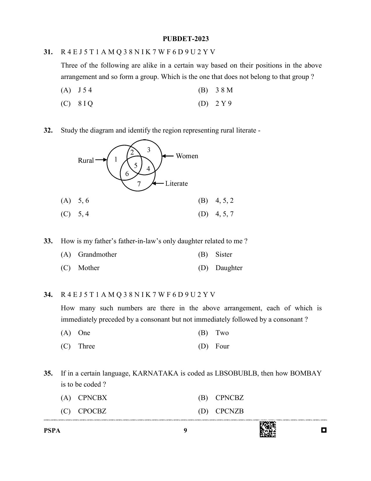 WB PUBDET 2023 Paper X (Philosophy Sociology Performing Arts) Question Paper - Page 9