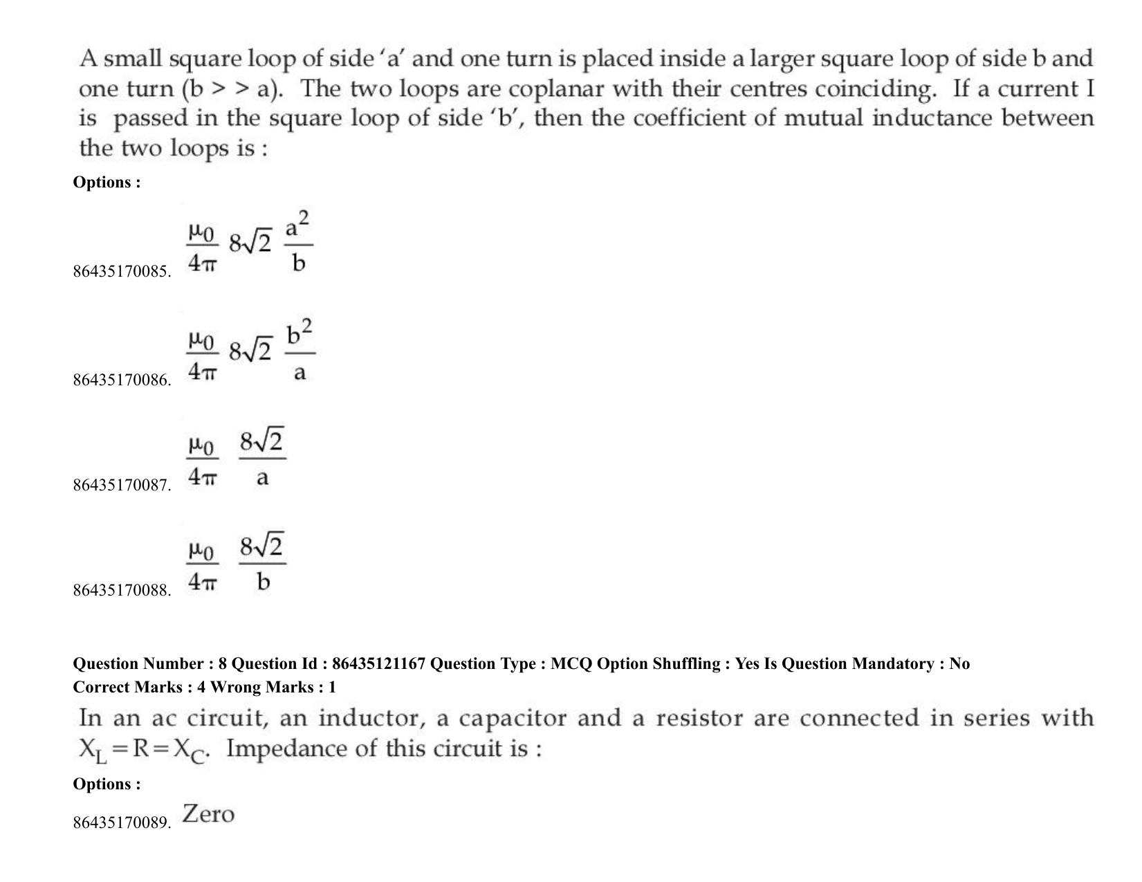 JEE Mains 2021: BTech (Shift 1) 31-08-2021 Question Paper - Page 9