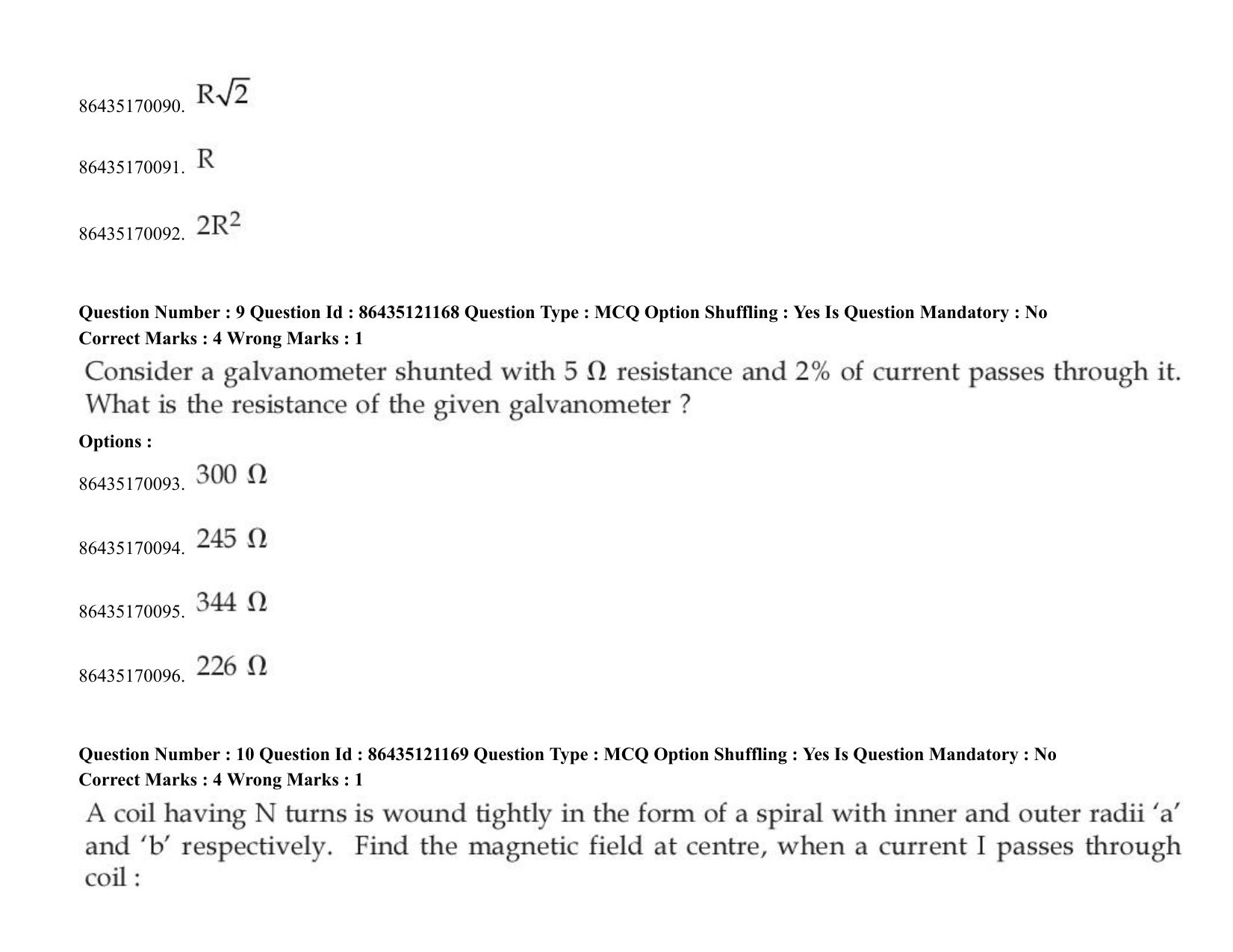 JEE Mains 2021: BTech (Shift 1) 31-08-2021 Question Paper - Page 10