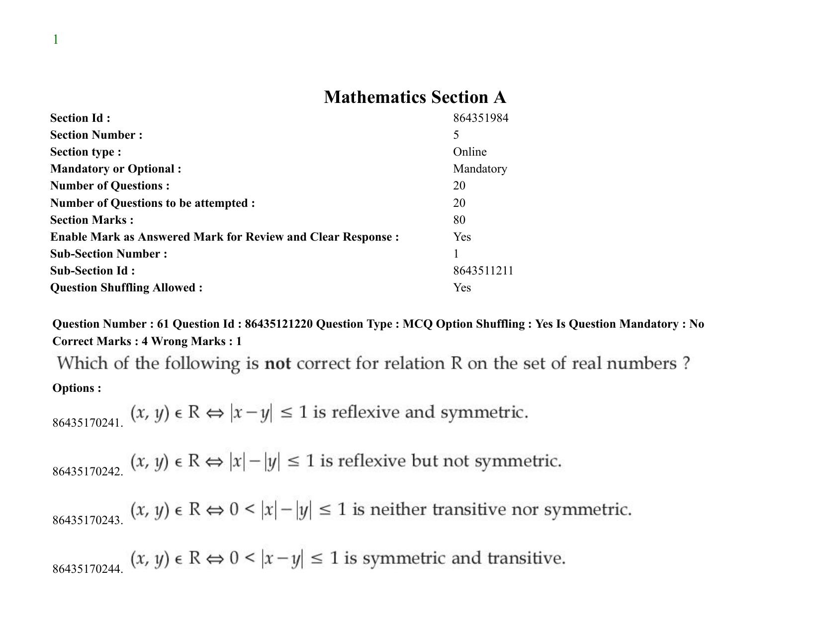 JEE Mains 2021: BTech (Shift 1) 31-08-2021 Question Paper - Page 48