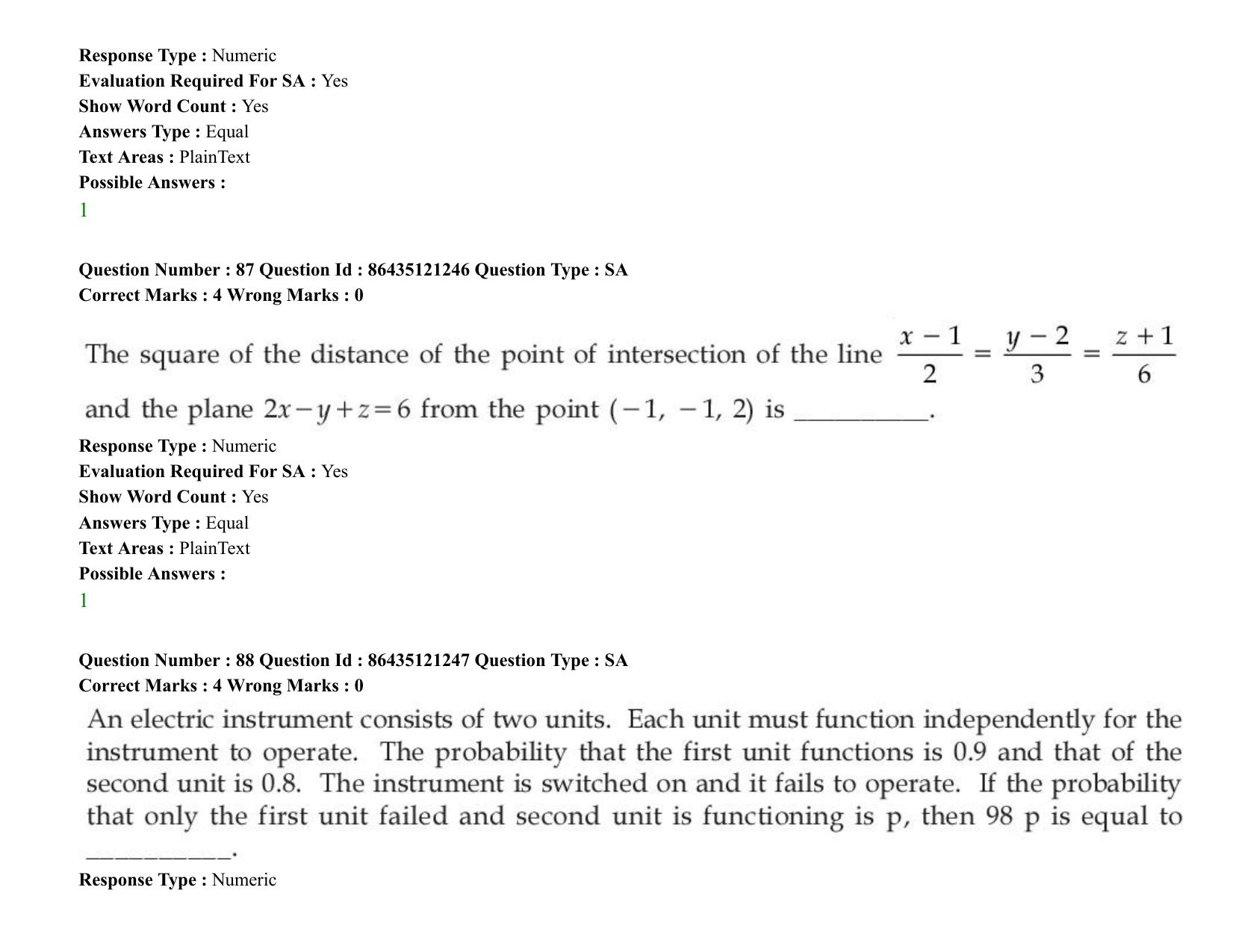 JEE Mains 2021: BTech (Shift 1) 31-08-2021 Question Paper - Page 64