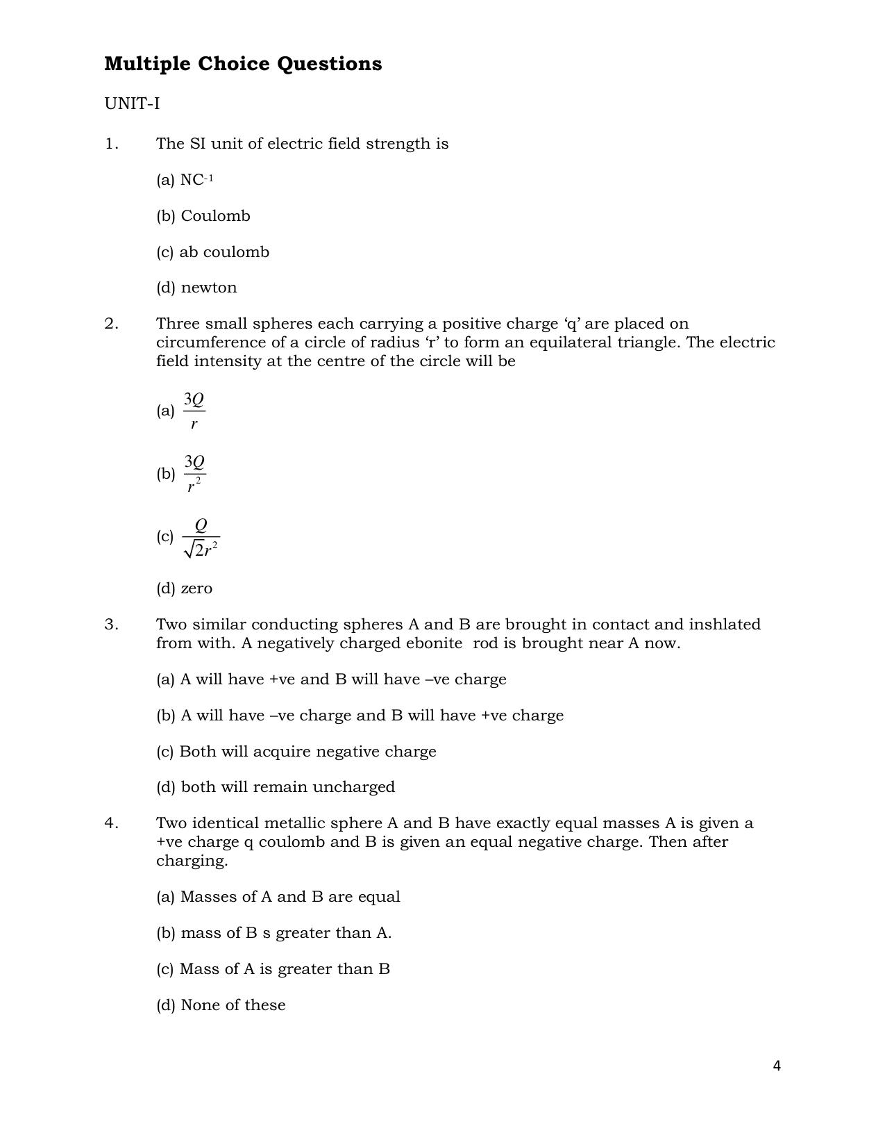CHSE Odisha Class 12 PHYSICS (1ST PHASE) Question Bank - Page 4