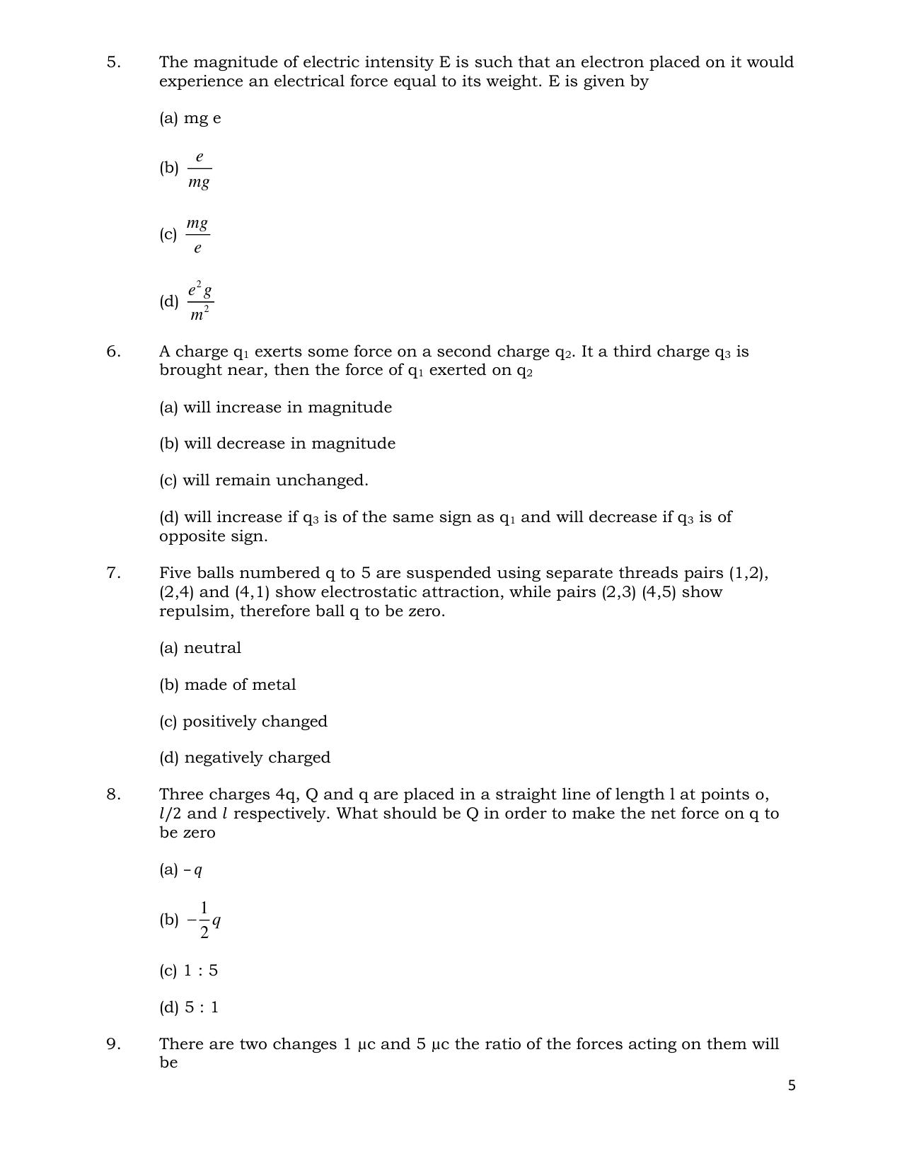 CHSE Odisha Class 12 PHYSICS (1ST PHASE) Question Bank - Page 5