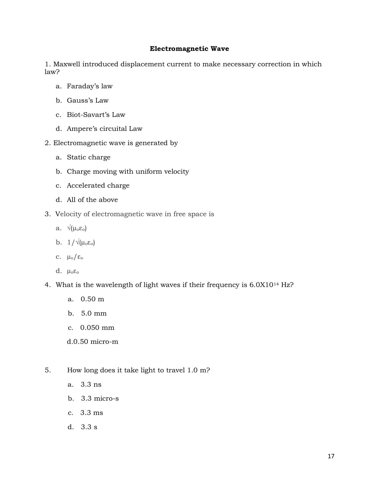 CHSE Odisha Class 12 PHYSICS (1ST PHASE) Question Bank - Page 17