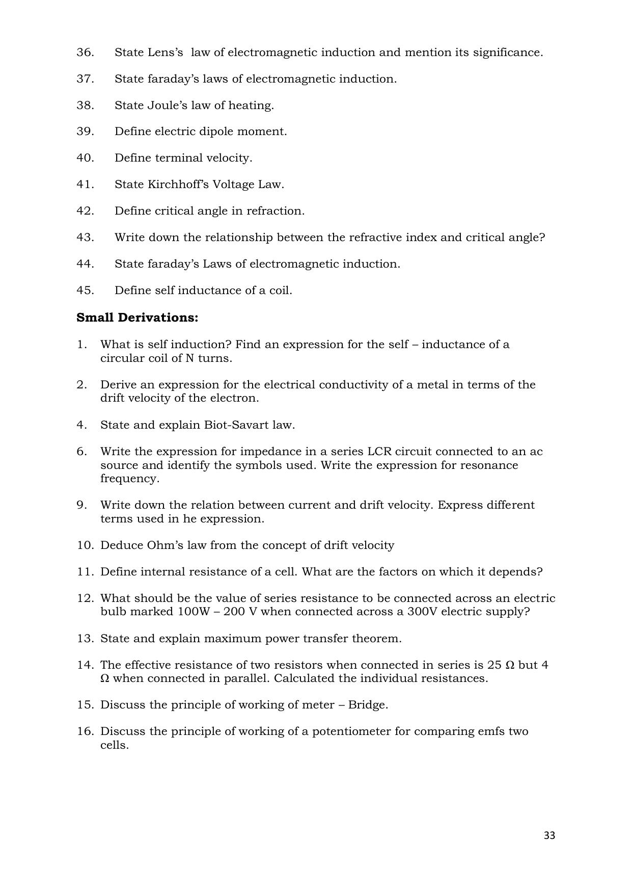 CHSE Odisha Class 12 PHYSICS (1ST PHASE) Question Bank - Page 33