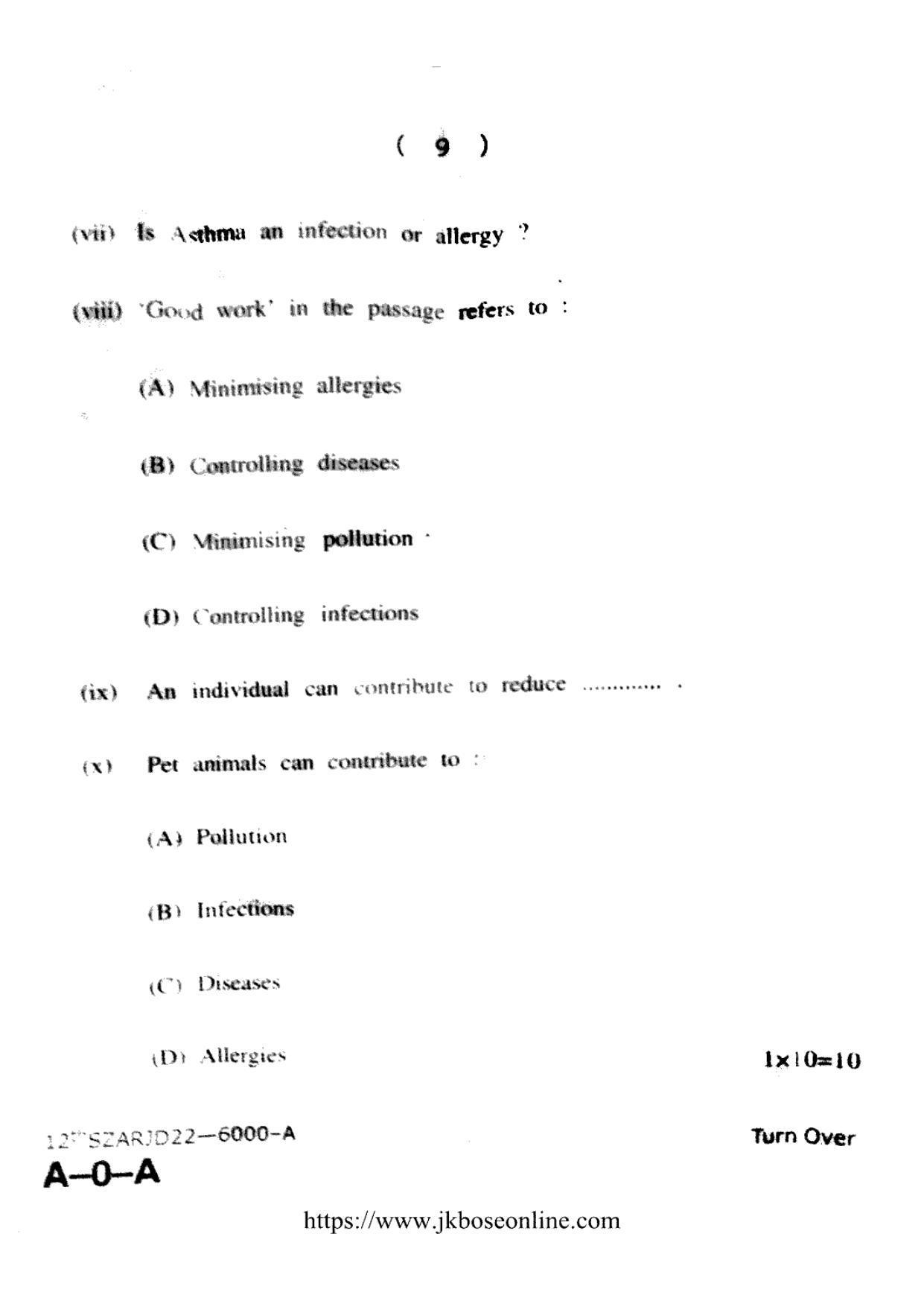 JKBOSE Class 12 English 6000-A Question Papers 2022 - Page 9
