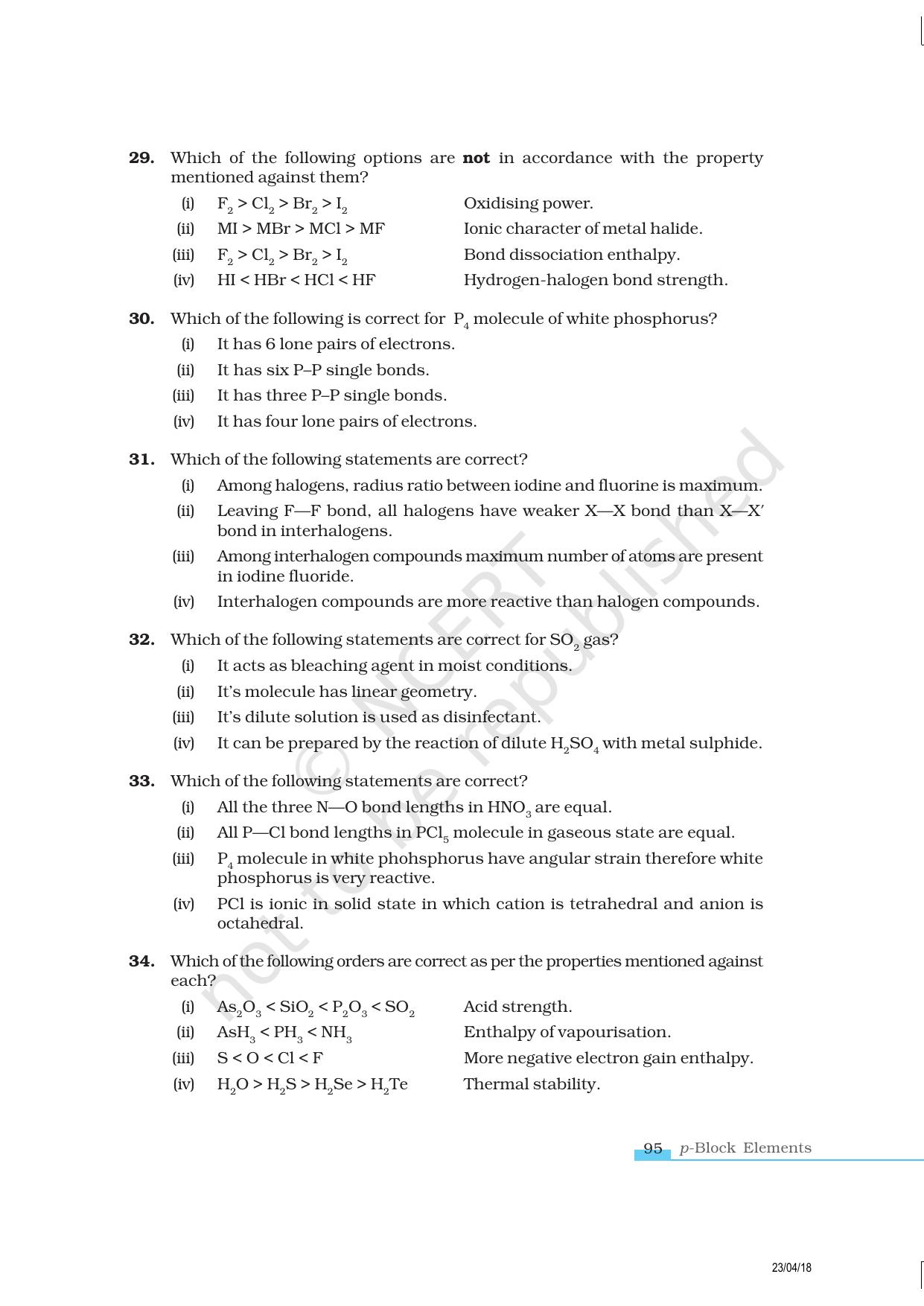 NCERT Exemplar Book for Class 12 Chemistry: Chapter 7 The p-Block Elements - Page 6