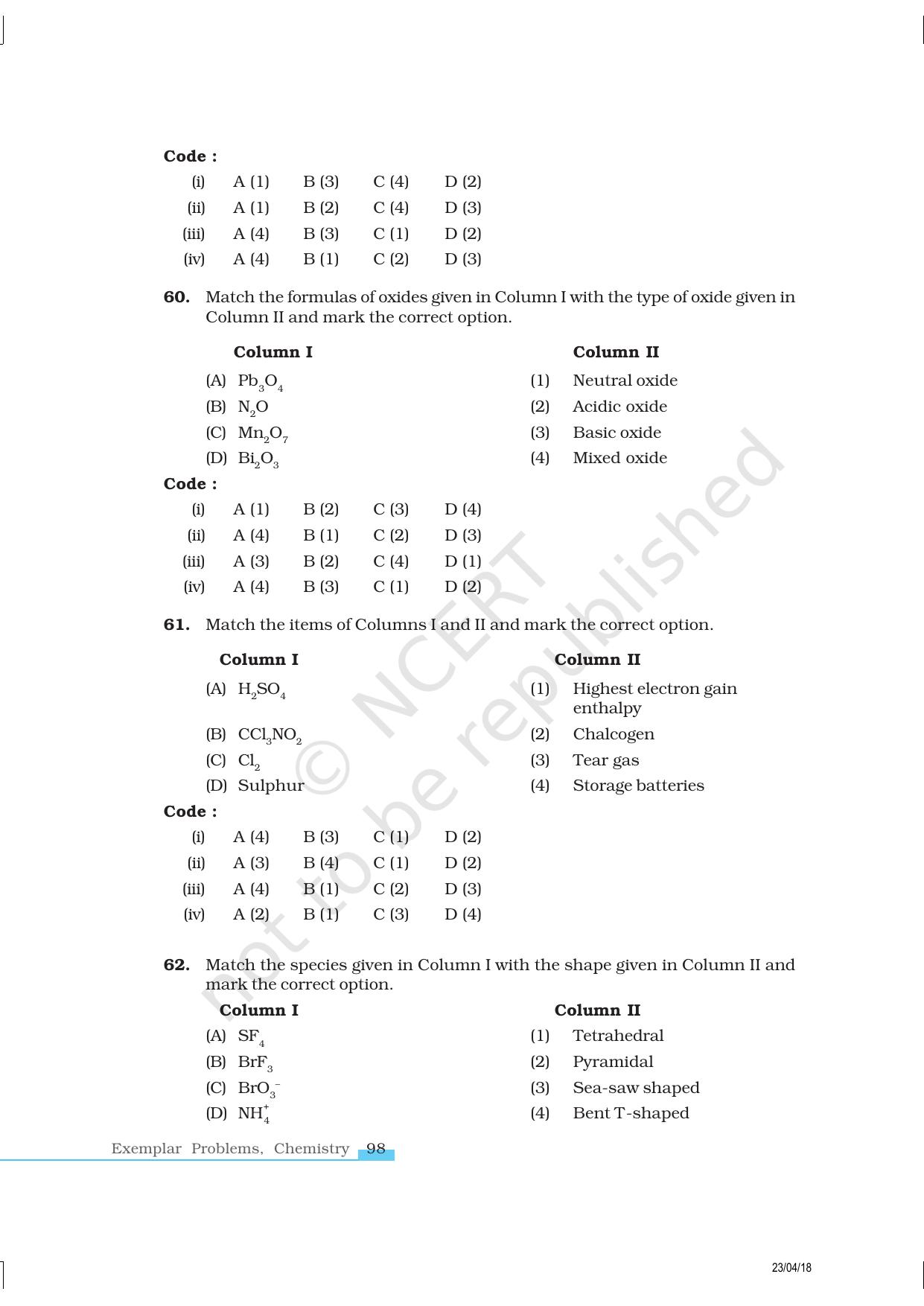 NCERT Exemplar Book for Class 12 Chemistry: Chapter 7 The p-Block Elements - Page 9