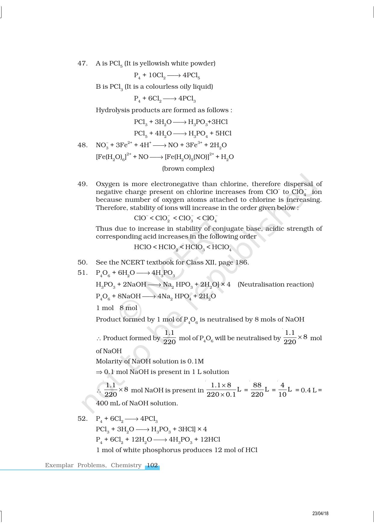 NCERT Exemplar Book for Class 12 Chemistry: Chapter 7 The p-Block Elements - Page 13