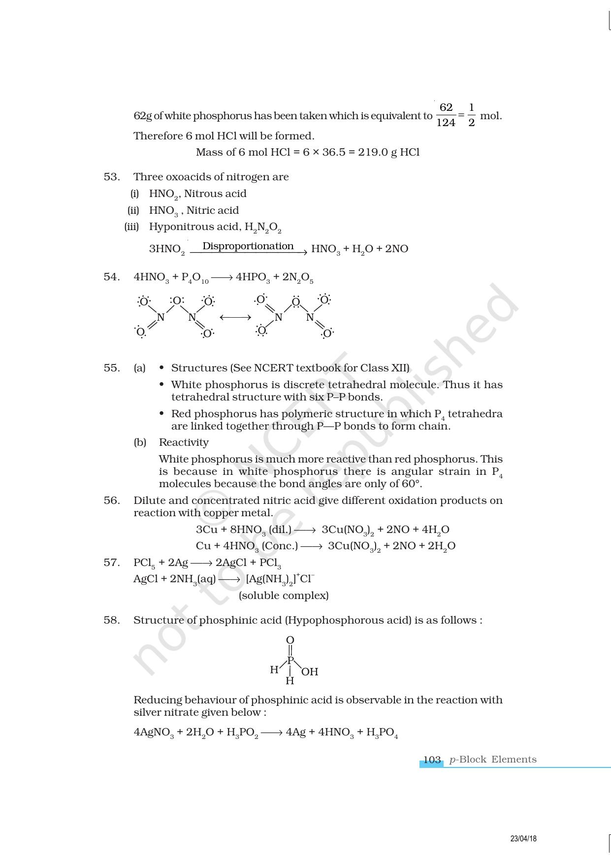 NCERT Exemplar Book for Class 12 Chemistry: Chapter 7 The p-Block Elements - Page 14