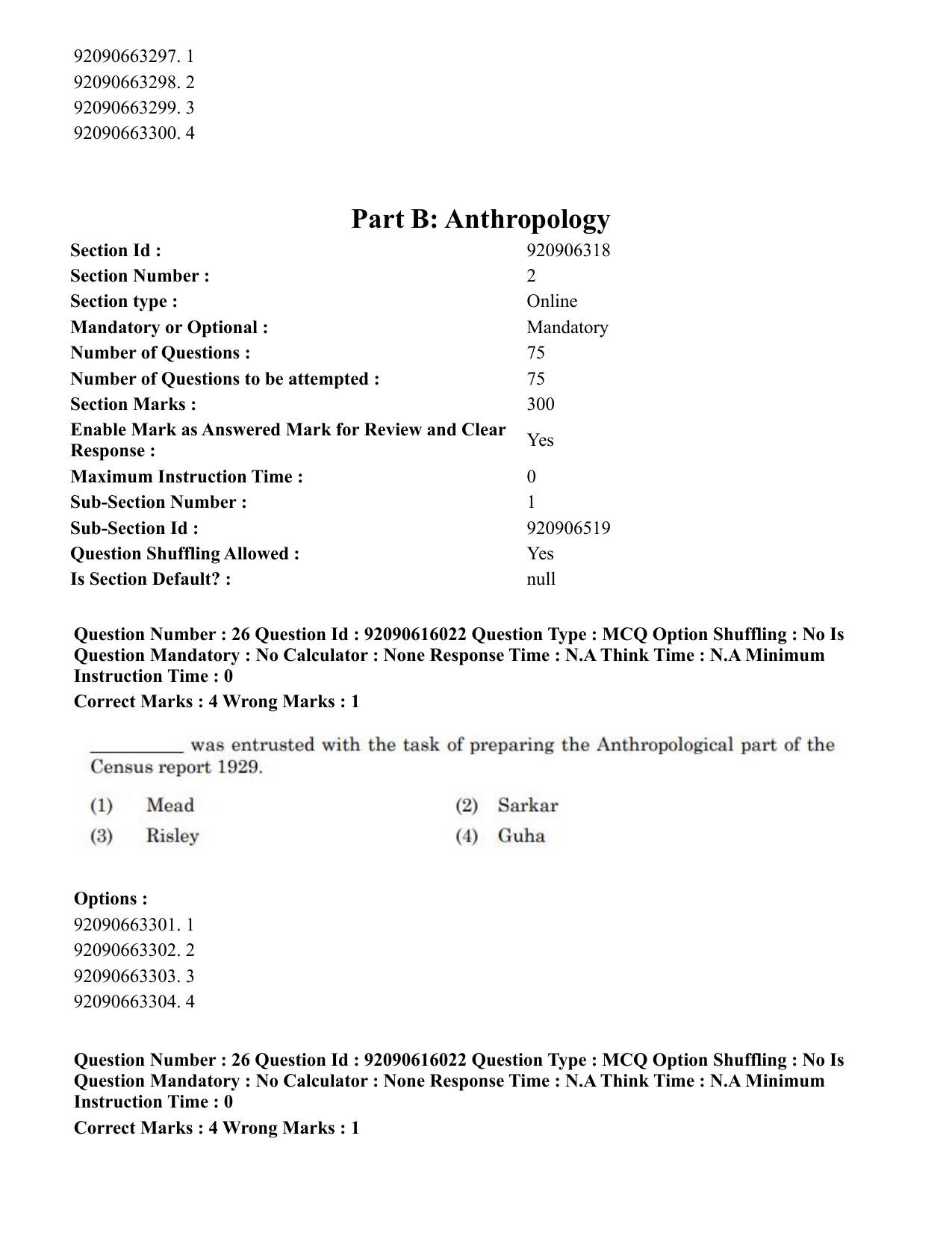 CUET PG 2023: HUQP02 – Anthropology(Eng)-Shift 1 (14-06-2023) Question Papers - Page 24