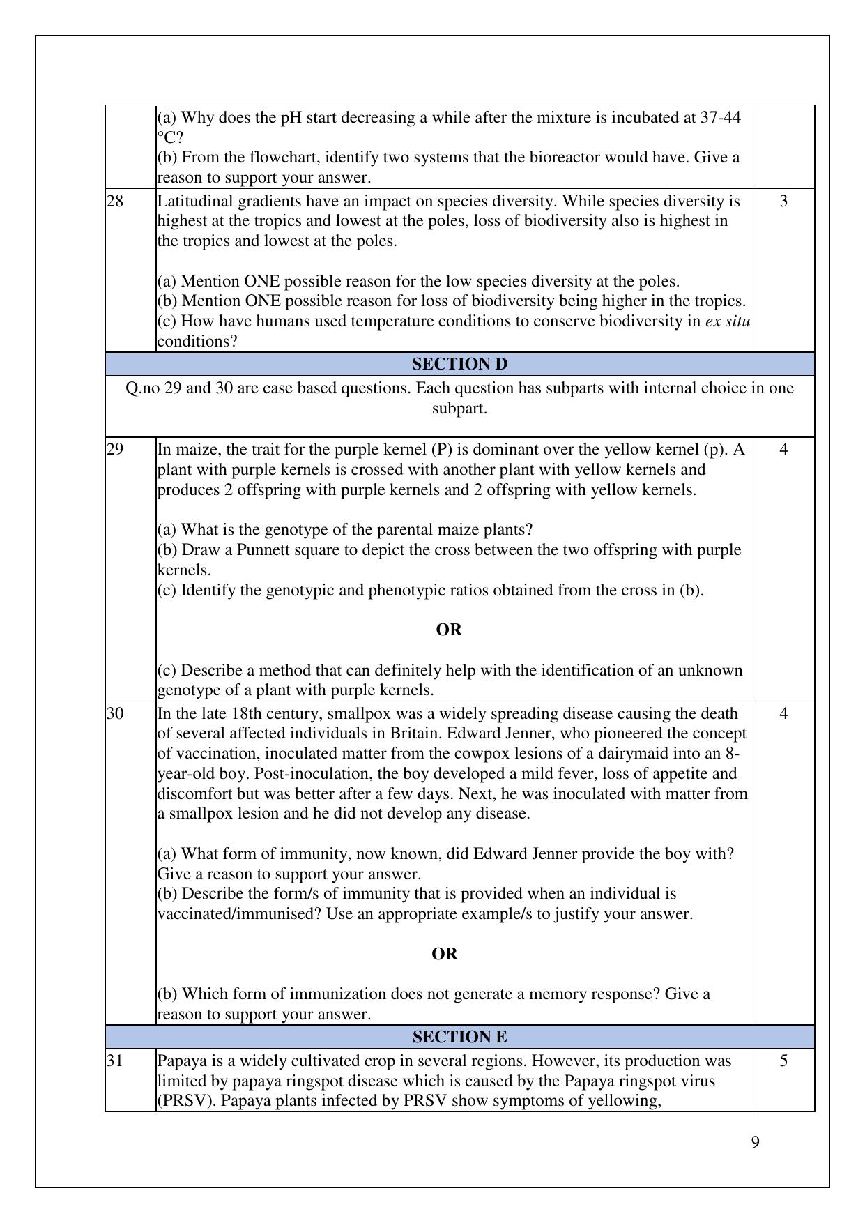 CBSE Class 12 Biology Practice Questions 2022-23 - Page 9