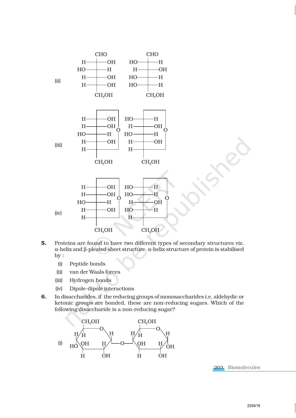 NCERT Exemplar Book for Class 12 Chemistry: Chapter 14 Biomolecules - Page 2