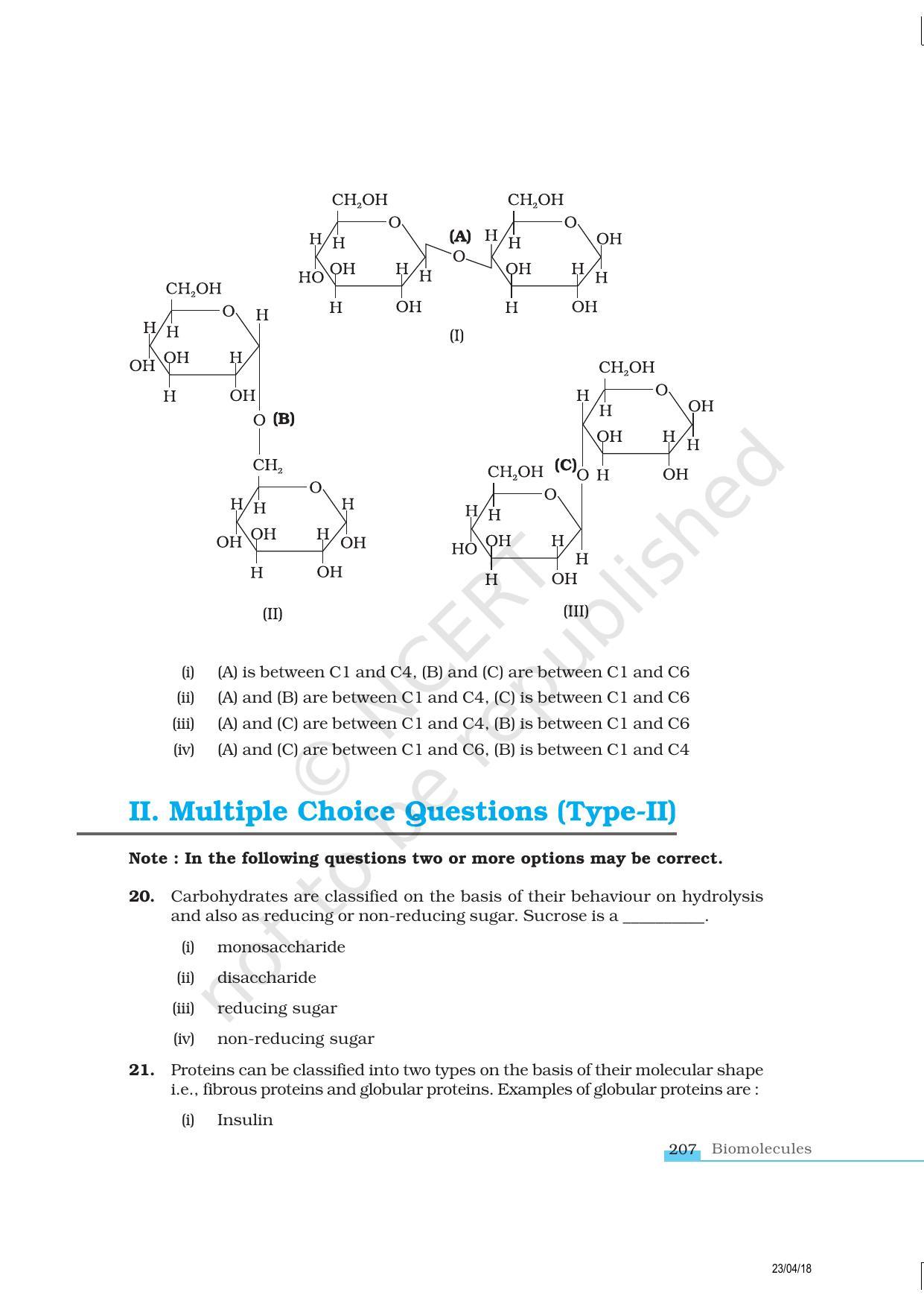 NCERT Exemplar Book for Class 12 Chemistry: Chapter 14 Biomolecules - Page 6