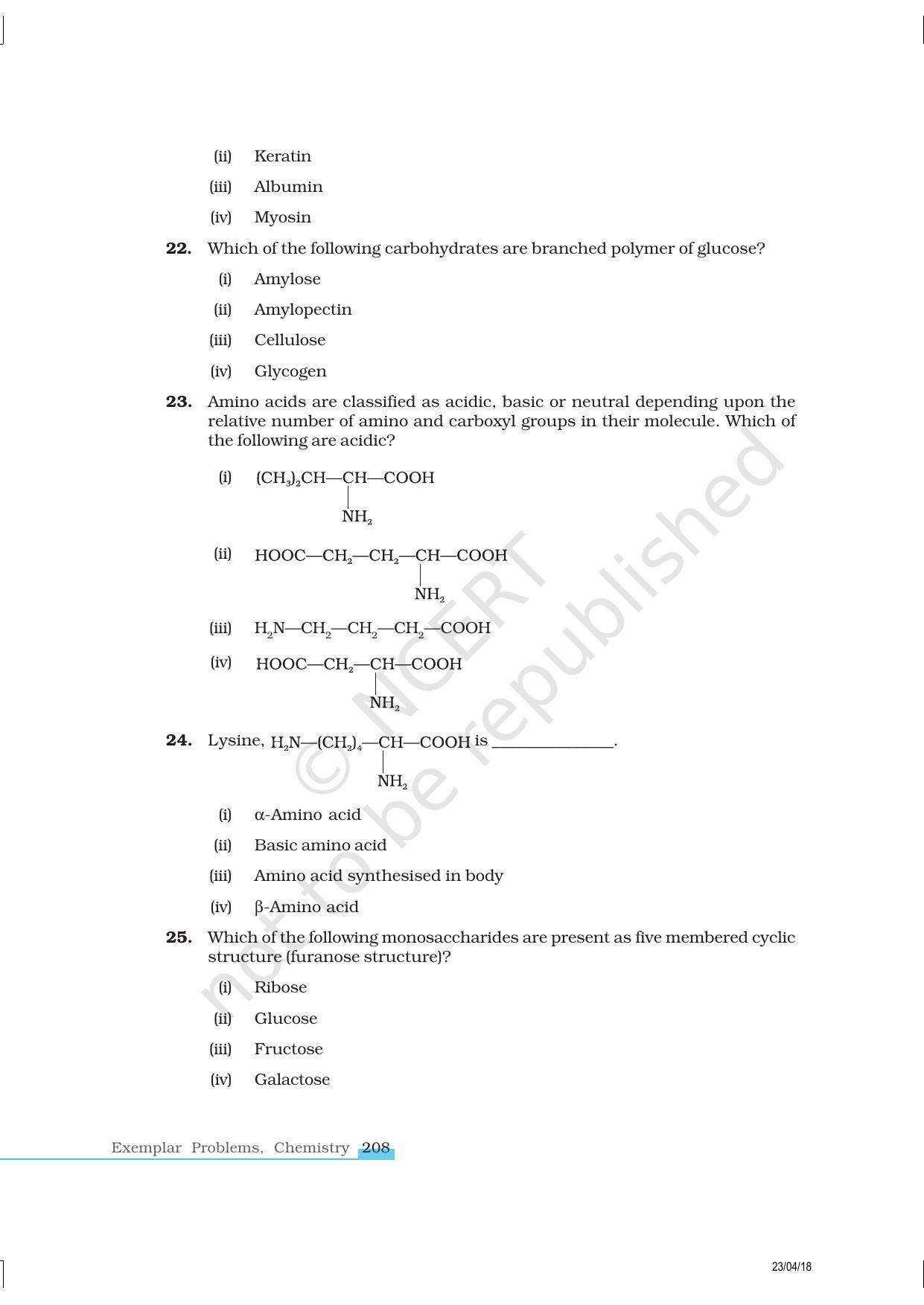 NCERT Exemplar Book for Class 12 Chemistry: Chapter 14 Biomolecules - Page 7