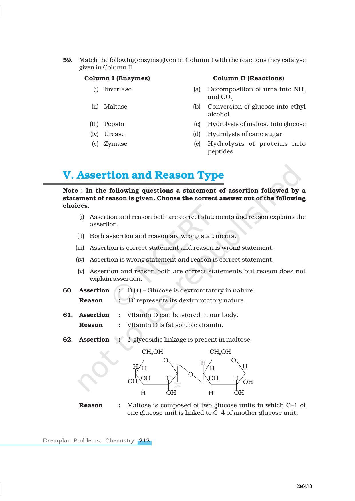 NCERT Exemplar Book for Class 12 Chemistry: Chapter 14 Biomolecules - Page 11