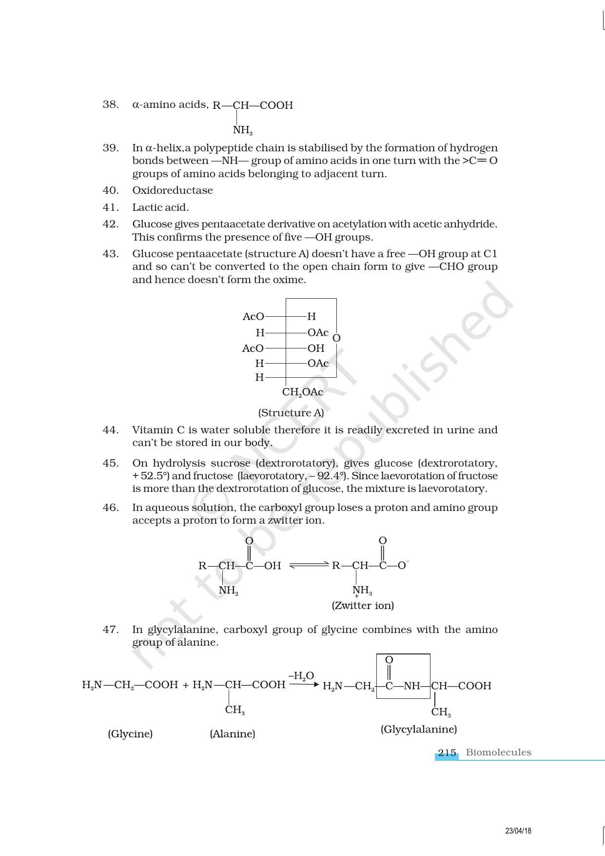NCERT Exemplar Book for Class 12 Chemistry: Chapter 14 Biomolecules - Page 14
