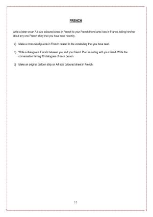 CBSE Worksheets for Class 8 French Assignment 18