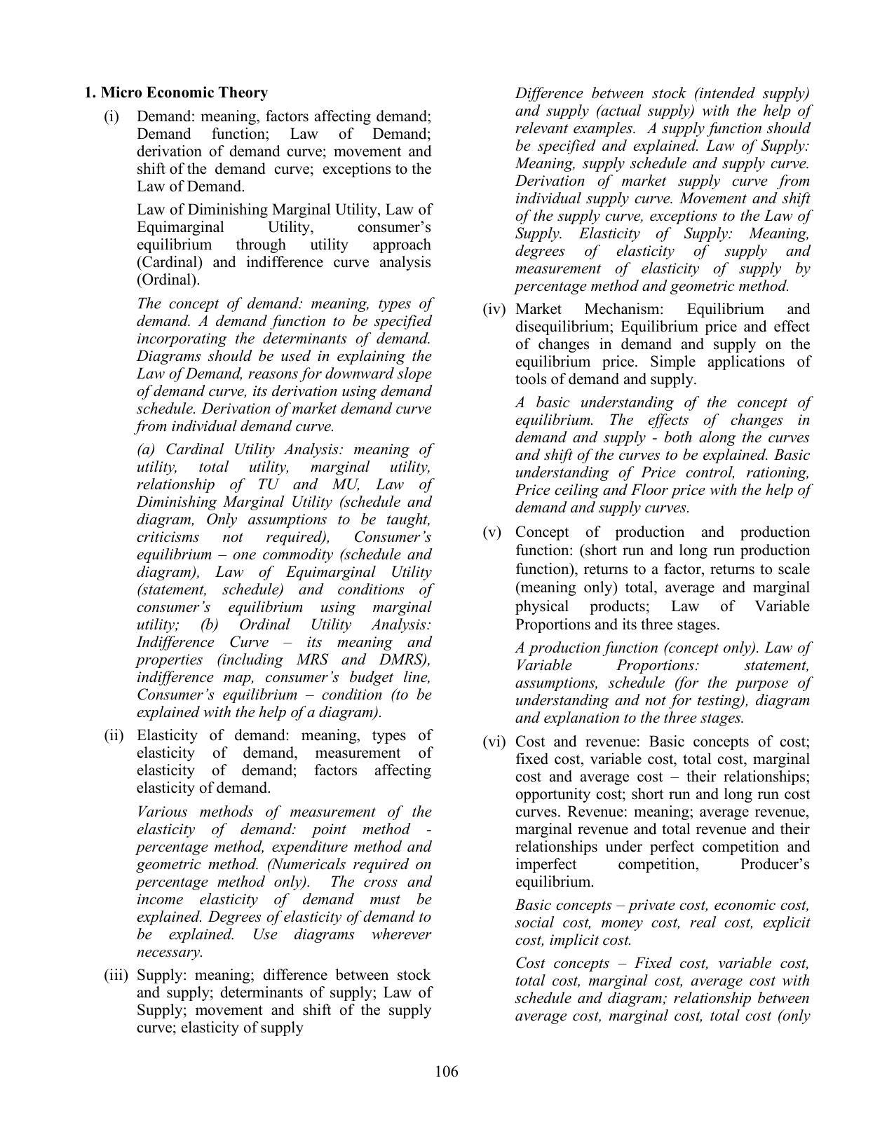 ISC Class XI & XII Economics Syllabus - Page 5