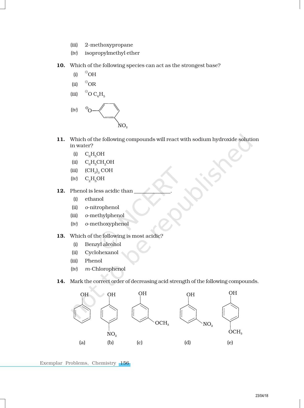 NCERT Exemplar Book for Class 12 Chemistry: Chapter 11 Alcohols, Phenols and Ethers - Page 3