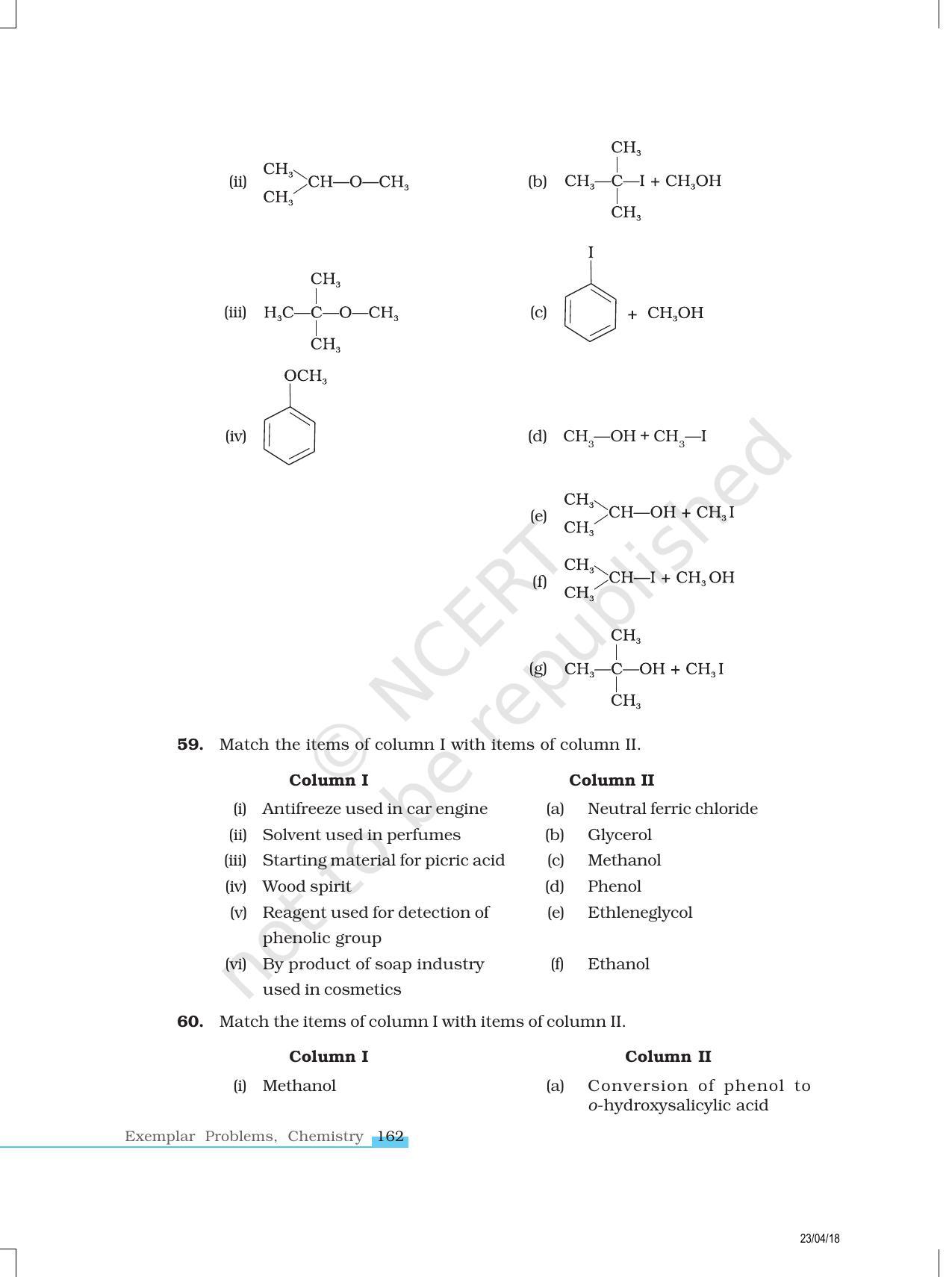 NCERT Exemplar Book for Class 12 Chemistry: Chapter 11 Alcohols, Phenols and Ethers - Page 9