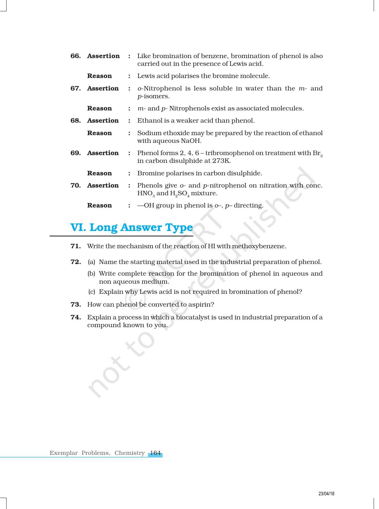 NCERT Exemplar Book for Class 12 Chemistry: Chapter 11 Alcohols, Phenols and Ethers - Page 11