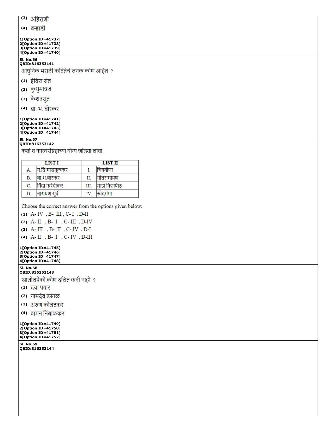CUET (PG) 2022: PGQP-60 Marathi (10-09-2022) Question Paper - Page 20