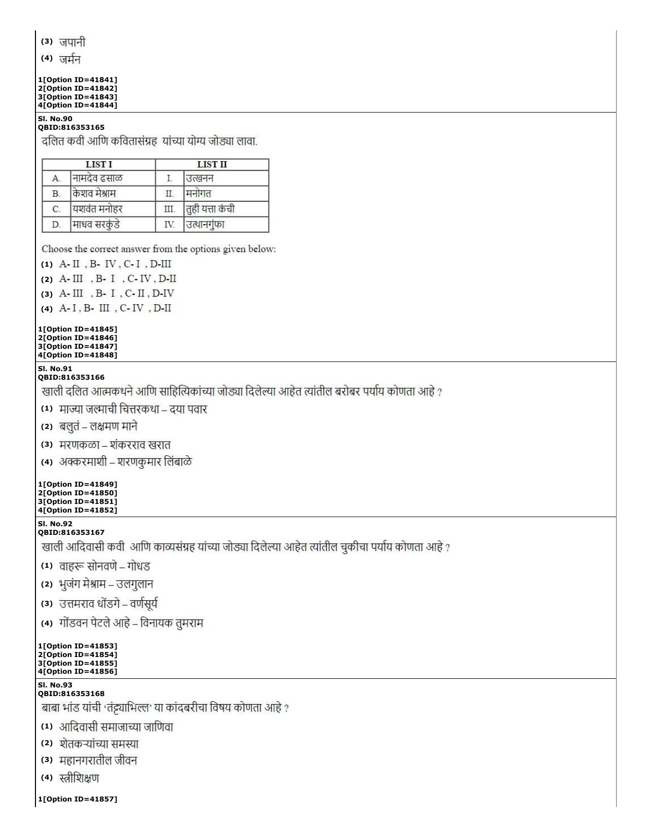 CUET (PG) 2022: PGQP-60 Marathi (10-09-2022) Question Paper - Page 26