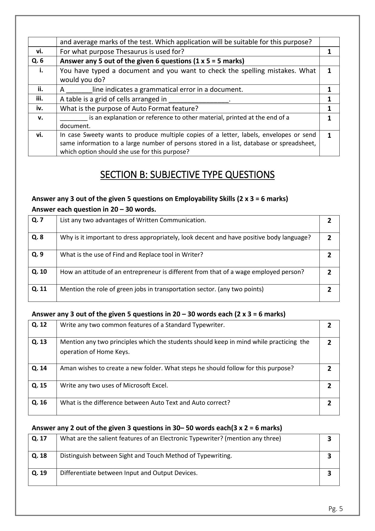 CBSE Class 11: TYPOGRAPHY & COMPUTER APPLICATION 2024 Sample Paper - Page 5