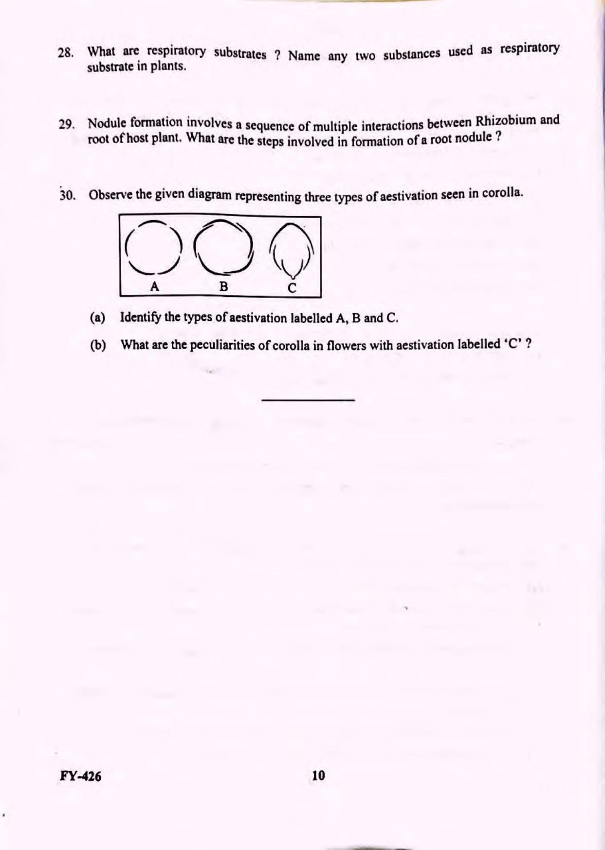 Kerala Plus One 2022 Biology (Botany&Zoology) Question Papers - Page 5
