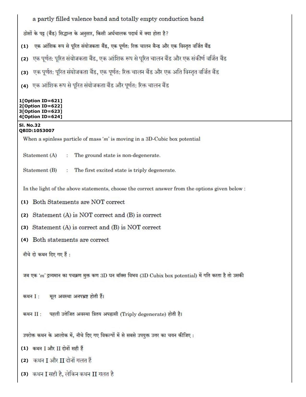 CUET (PG) 2022: PGQP-50 A. Nanoscience I - M.Tech (01-09-2022) Question Paper - Page 19