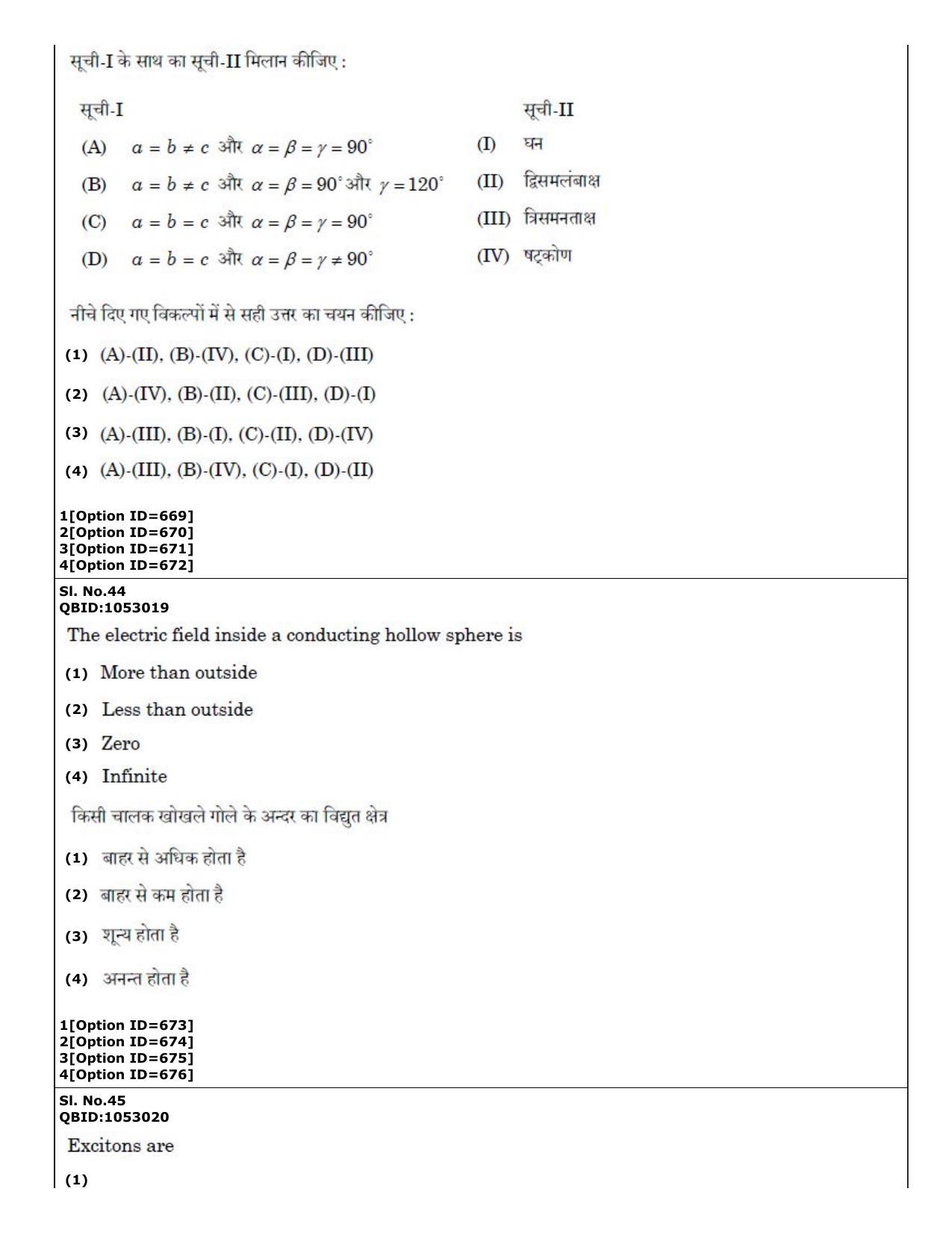 CUET (PG) 2022: PGQP-50 A. Nanoscience I - M.Tech (01-09-2022) Question Paper - Page 27