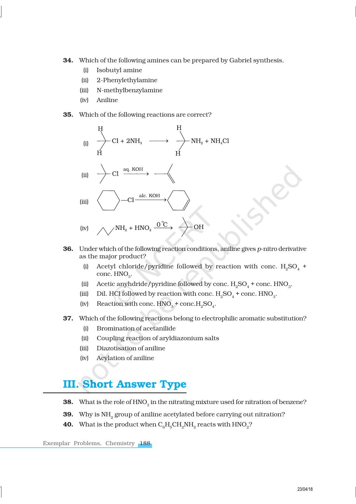 NCERT Exemplar Book for Class 12 Chemistry: Chapter 13 Amines - Page 9