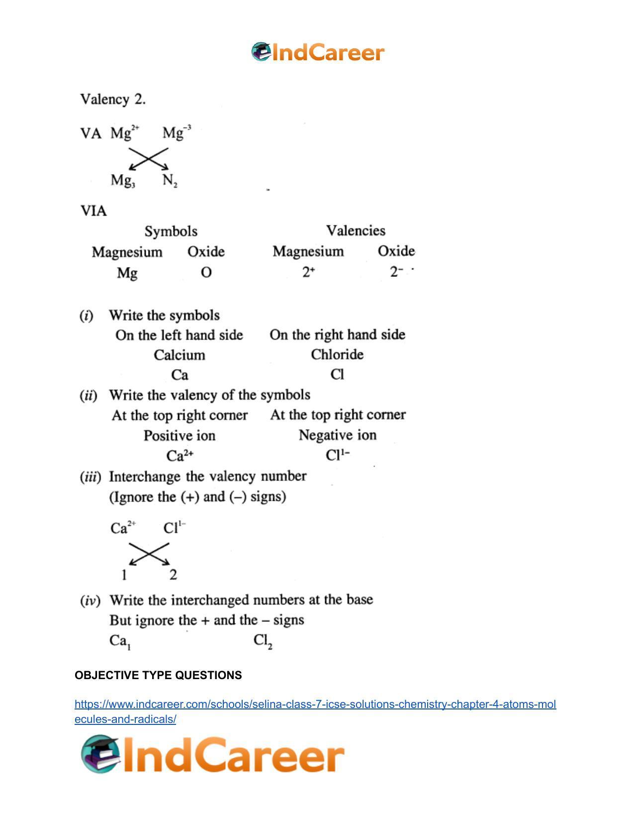 Selina Class 7 ICSE Solutions Chemistry : Chapter 4- Atoms, Molecules and Radicals - Page 7
