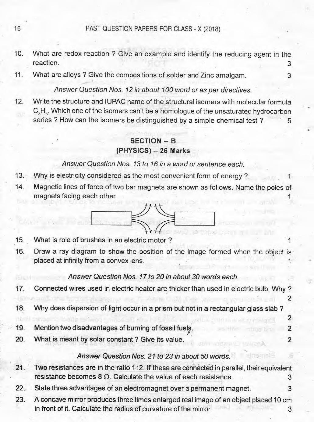 Manipur HSLC 2018 Science Question Paper  - Page 2