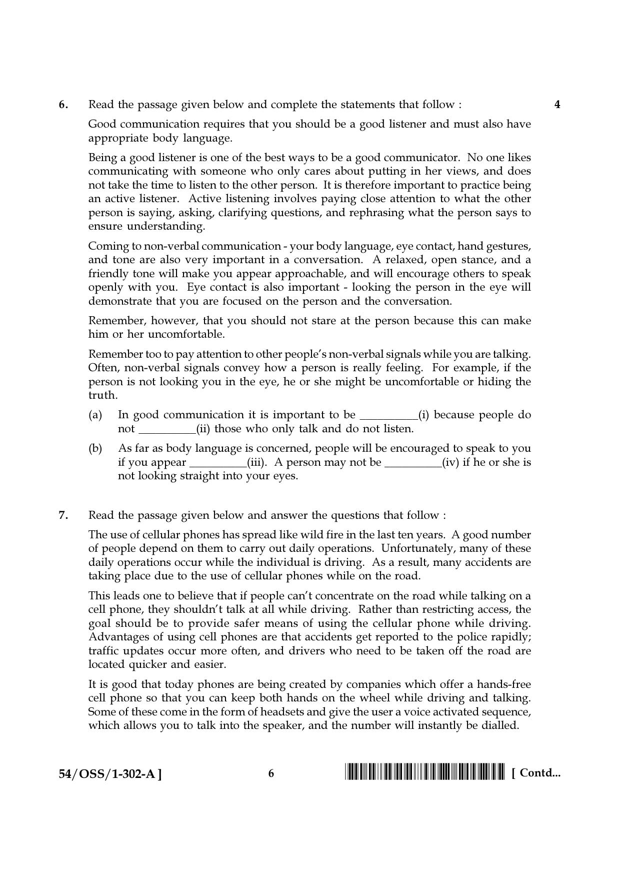 NIOS April 2017 Class 12 English Question Paper - Page 6