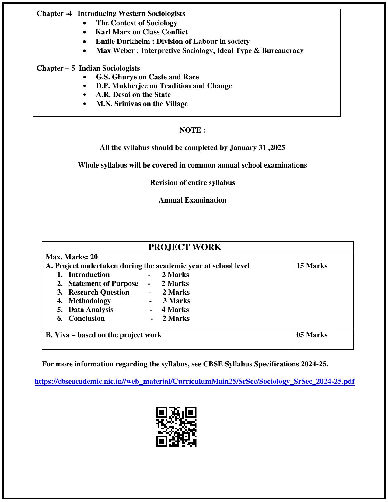 Edudel Class 11 Sociology (English Medium) Syllabus 2025 - Page 2