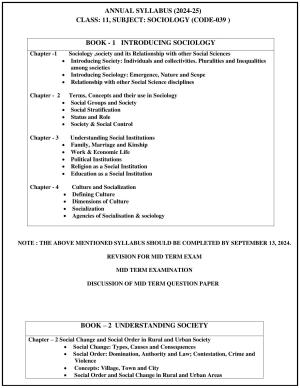 Edudel Class 11 Sociology (English Medium) Syllabus 2025